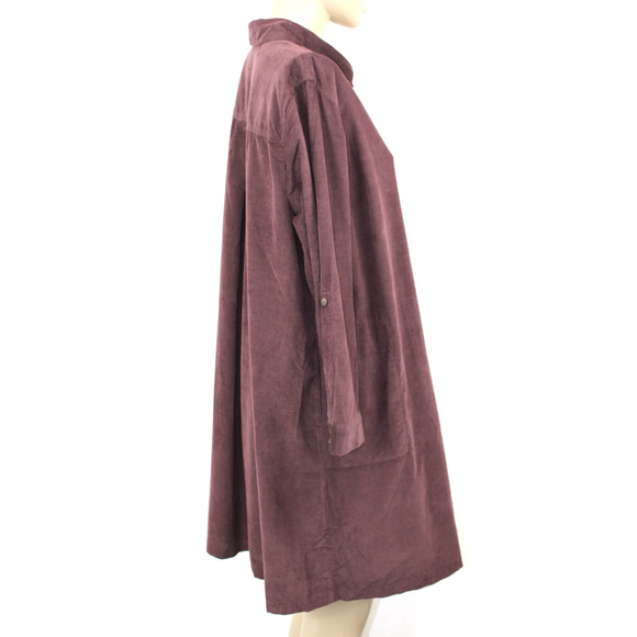 J. Jill Corduroy Shirt Button Down Dress Burgundy Brown Pockets Soft Size XL P - Picture 4 of 11